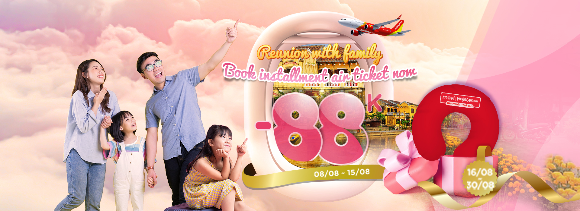 REUNION WITH FAMILY, BOOK INSTALLMENT AIR TICKET NOW